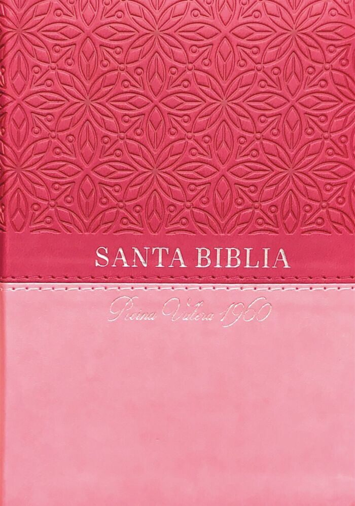 Biblia RVR60 Bolsillo i/piel Bitono Floral Rosa con cierre/índice