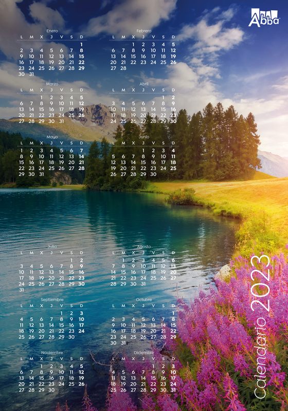 Calendario de pared 2023 ABBA Paisajes Abba Gifts 9788418577765