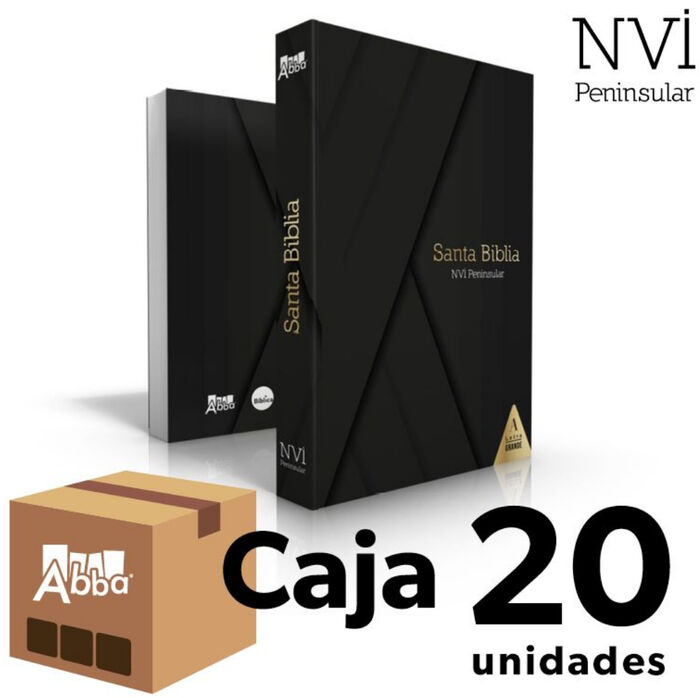 Caja 20 unidades Biblia NVI Peninsular LG Rústica Negro contempo Edición misionera
