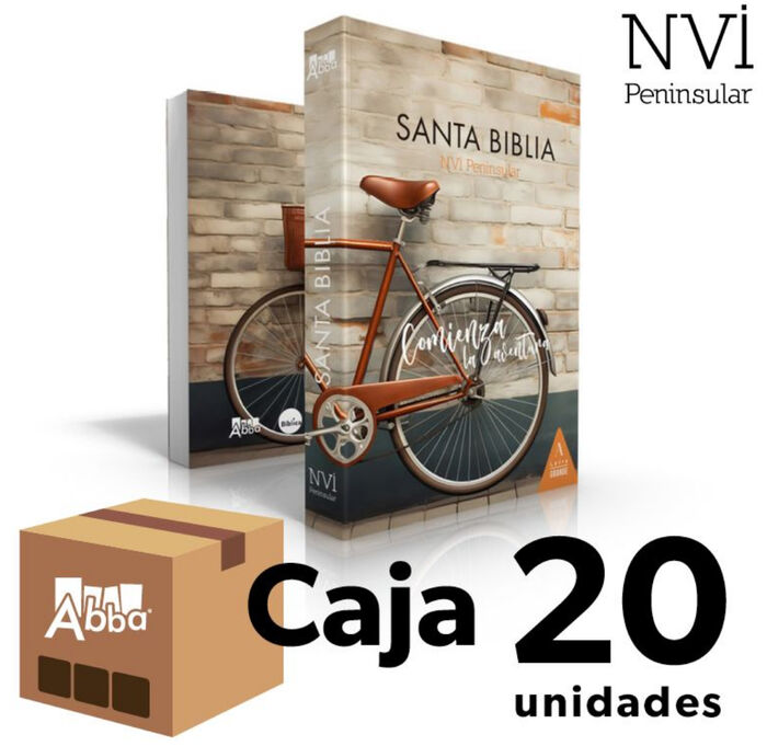 Caja 20 unidades Biblia NVI Peninsular LG Rústica Aventura Bicicleta Edición misionera
