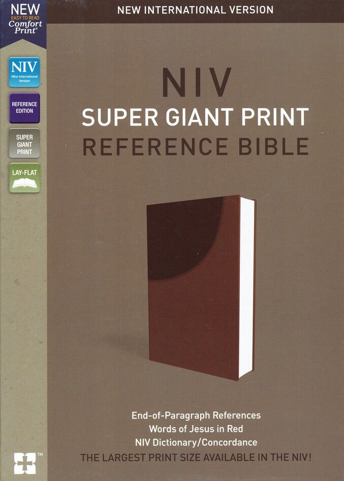 NIV Super-Giant Print Reference Bible--soft leather brown (inglés)