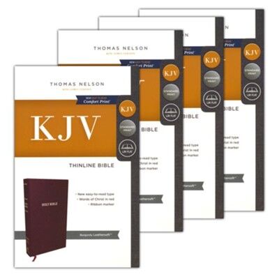 KJV Thinline Bible, Leathersoft Burgundy, 4 Pack (inglés)