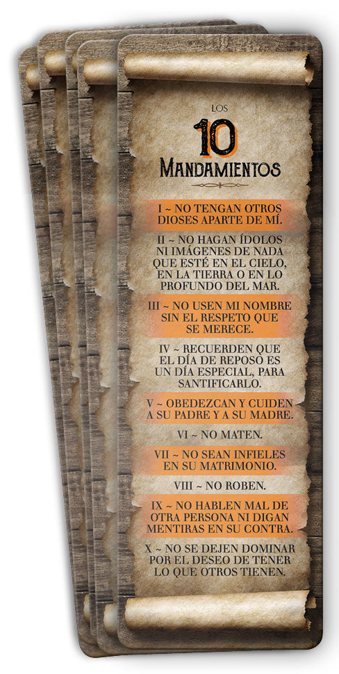 Los 10 Mandamientos. Marcador De Libro Económico. (Paquete De 25 ...