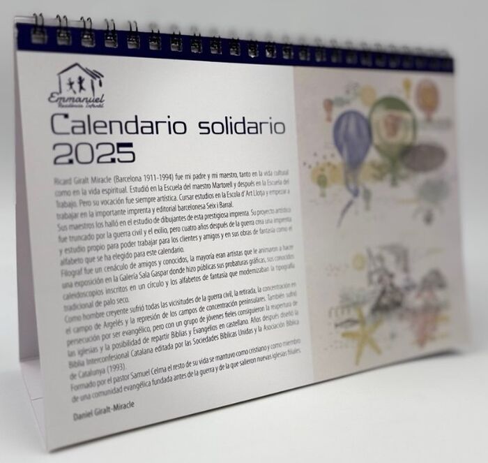 Calendario solidario de sobremesa 2025