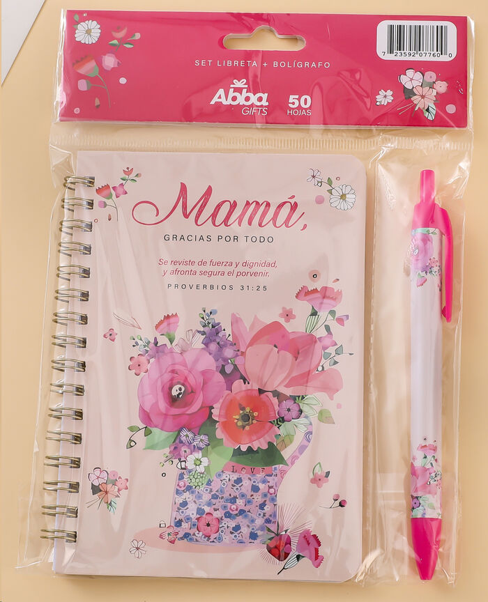 Mamá. Pack libreta anillas con bolígrafo. Ref: 723592077600