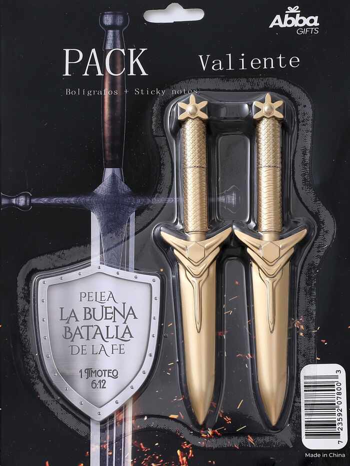 Valiente. Pack creativo 2 bolis + sticky notes. Ref: 723592078003