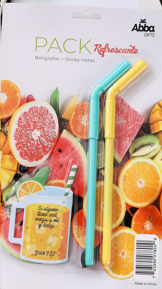 Refrescante. Pack creativo 2 bolis + sticky notes. Ref: 723592078010 