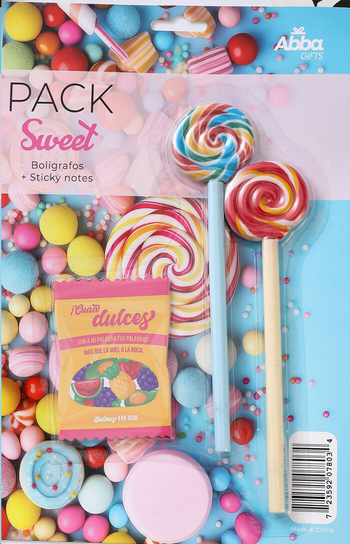 Sweet. Pack creativo 2 bolis + sticky notes. Ref: 723592078034