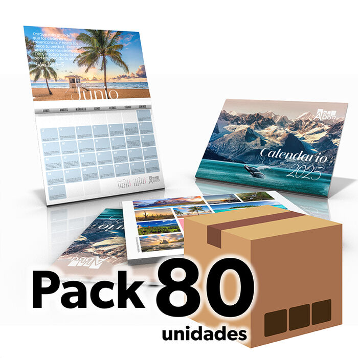 Caja 80 calendarios paisajes 2025