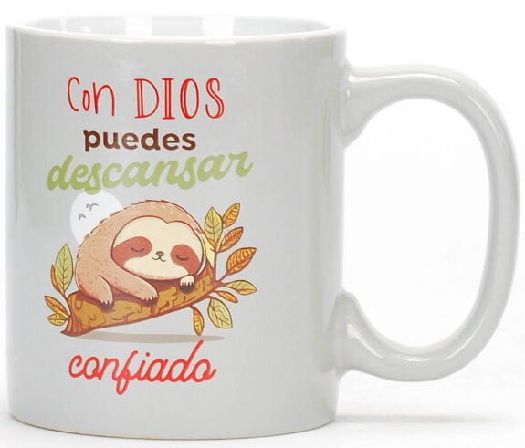 Taza: Con Dios puedes descansar - COMPÁRTELA