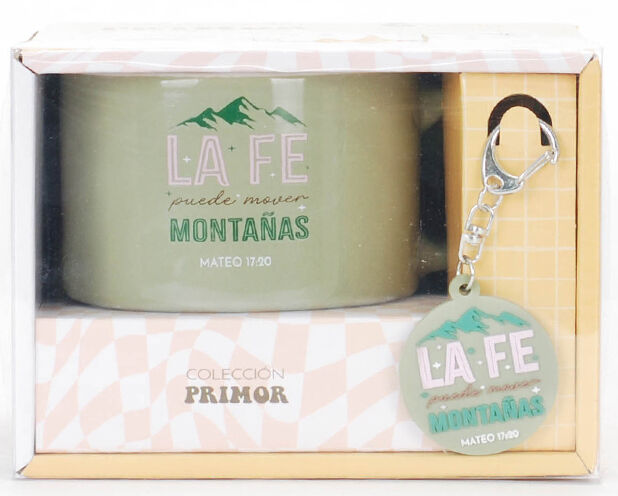 Pack Taza + llavero: La fe puede mover montañas - PRIMOR