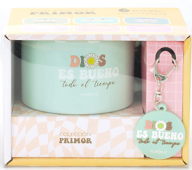 Pack Taza + llavero: Dios es bueno todo el tiempo - PRIMOR