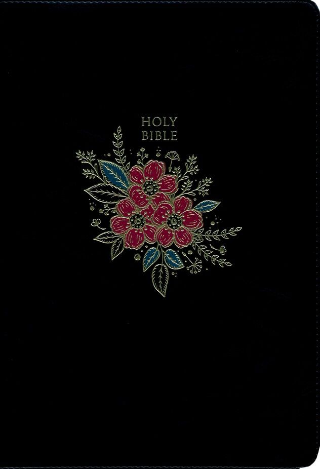 KJV Deluxe Reference Bible Super Giant Print, Black, Flower (inglés)