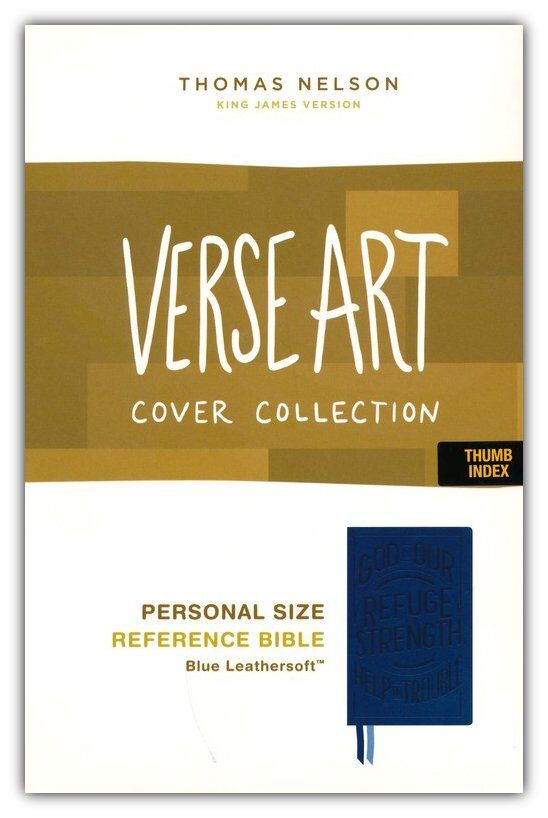 KJV, Personal Size Reference Bible, Verse Art Cover Collection, Leathersoft Blue Thumb Indexed (inglés)