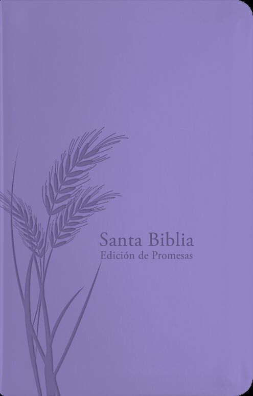 Biblia RVR60 de promesas tamaño manual letra grande i/piel lavanda