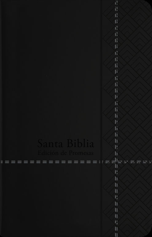 Biblia RVR60 de promesas tamaño manual letra grande i/piel negro con índice y cierre