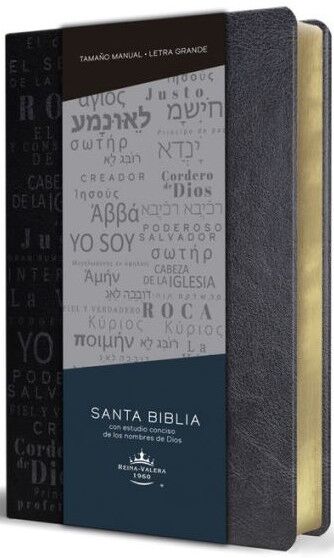 Biblia RVR60 Tamaño Manual Nombres de Dios i/piel negro 