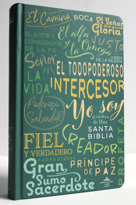 Biblia RVR60 Tamaño Manual Tapa Dura Verde Nombres de Dios