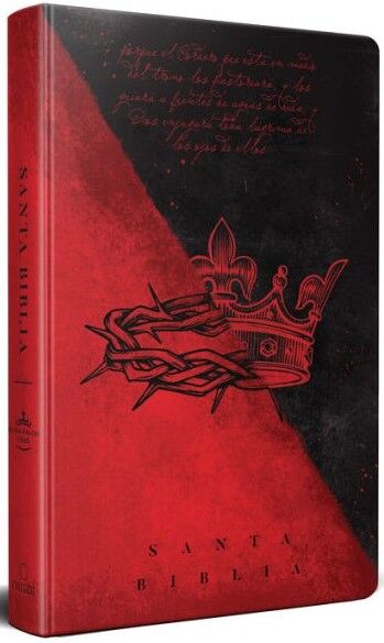 Biblia RVR60 Tamaño Manual Tapa Dura Negro/Rojo Corona