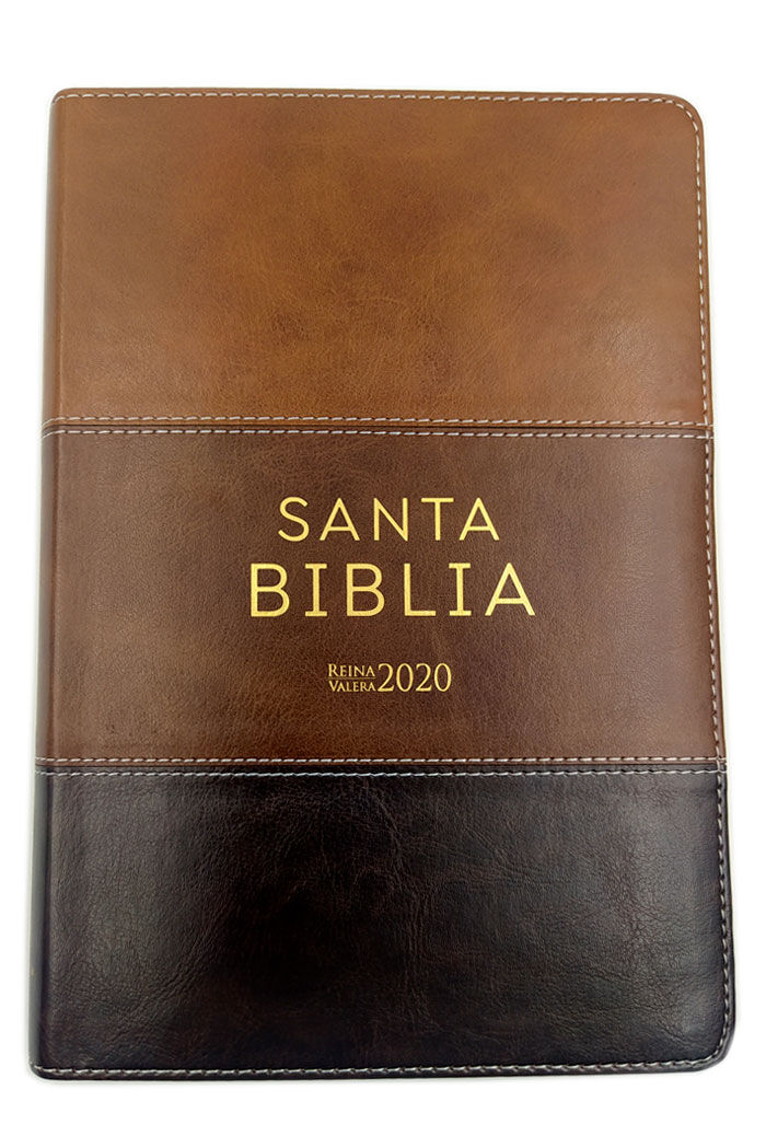 Biblia RVR2020 Letra Grande i/piel tricolor marrón/café 