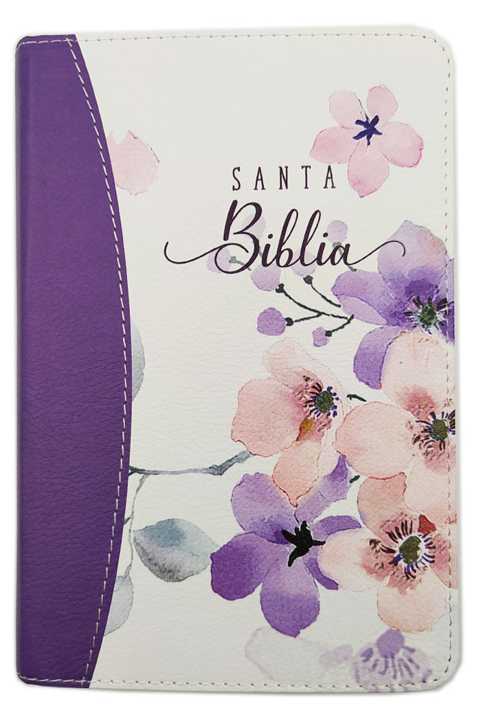 Biblia Reina Valera 2020 Tamaño portátil letra grande colección primavera  color lila con canto pintado - Reina Valera 2020 - 9788418630347, Comprar