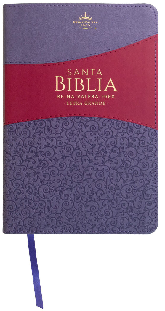 Biblia RVR60 Tamaño Manual Letra Grande i/piel LILA/FUCSIA (Colección Banda)