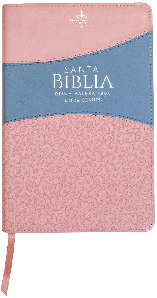 Biblia RVR60 Tamaño Manual Letra Grande i/piel ROSA/AZUL con índice (Colección Banda)