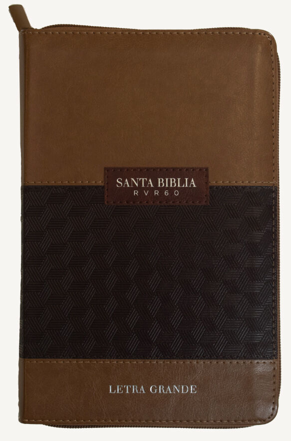 Biblia RVR60 Tamaño Manual Letra Grande i/piel con cierre/índice Café/Café (ABBA Classic)