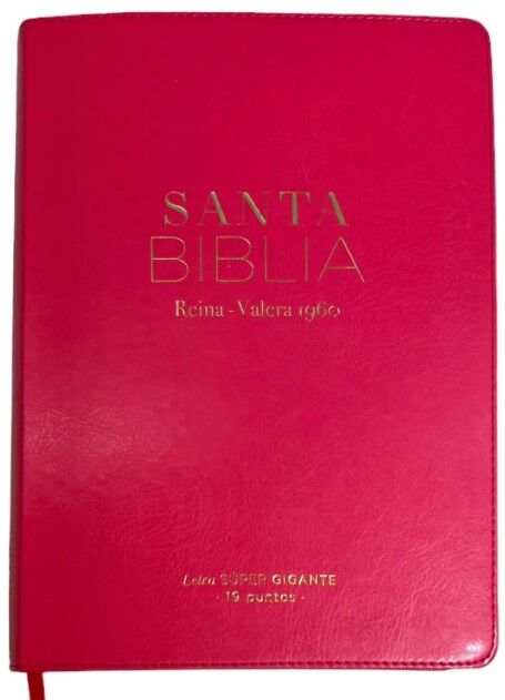 Biblia RVR60 súper gigante letra 19 puntos i/piel fucsia. Colección clásica