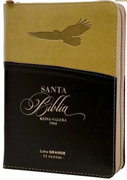 Biblia RVR60 portátil Letra Grande 11 puntos con cierre/indice café/marrón Águila