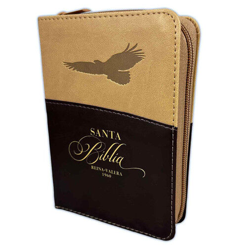 Biblia RVR60 bolsillo Expressión Café/café águila con cierre e índice