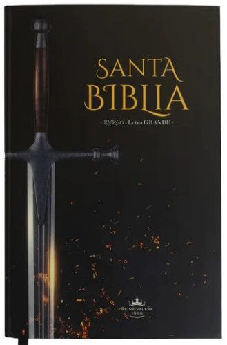 Biblia RVR60 Tamaño manual Letra Grande TAPA FLEX negro con espada