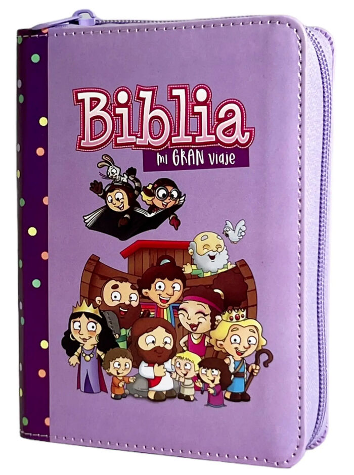 Biblia Para Niños Mi Gran Viaje Rvr60 Tamaño Bolsillo Ipiel Con Cierre Lila Reina Valera 1960 0521