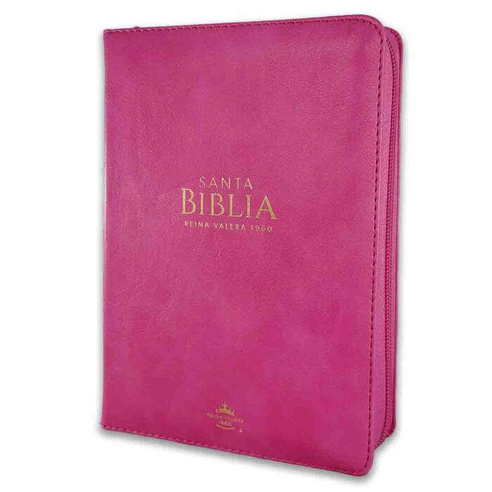 Biblia RVR60 portátil Letra Grande 11 puntos i/piel con cierre Fucsia