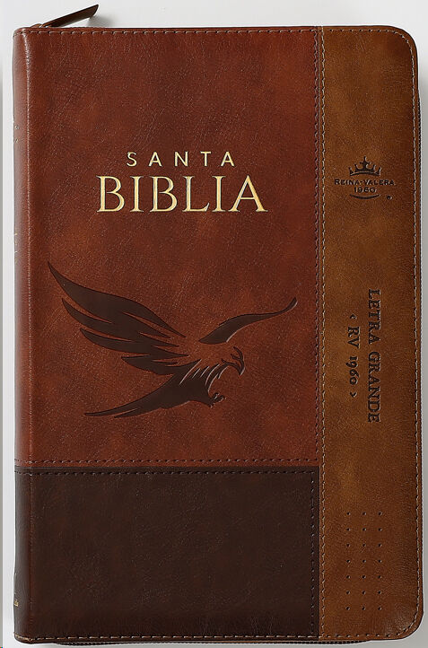 Biblia RVR60 Tamaño Manual letra grande i/piel Café/café/café Águila cierre/índice