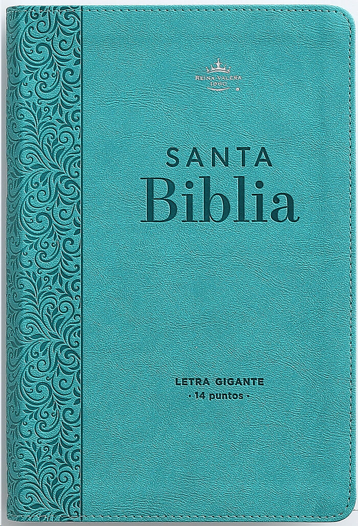 Biblia RVR60 Tamaño manual letra GIgante i/piel Turquesa