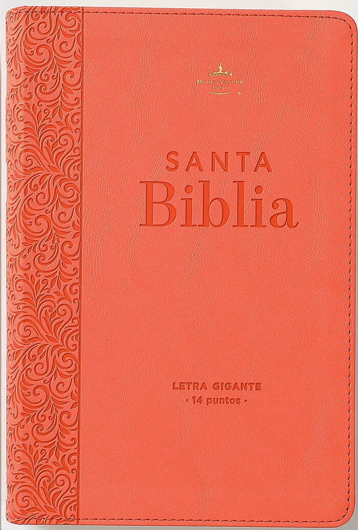 Biblia RVR60 Tamaño manual letra GIgante i/piel Coral